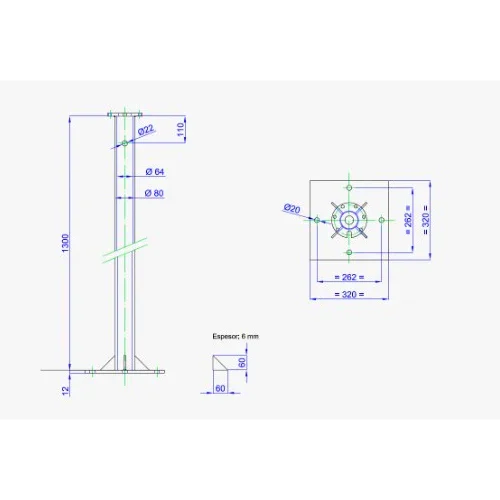 Puntera Torre Bornay Acople P400/750 1,3 m