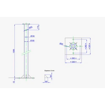 Puntera Torre Bornay Acople P400/750 1,3 m
