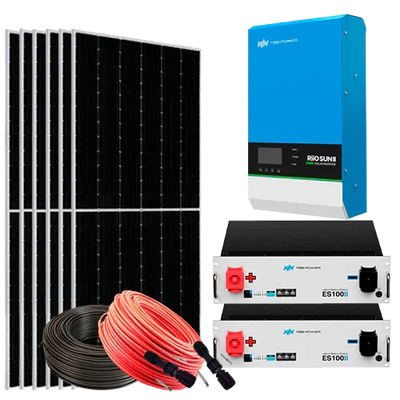 Kit Solar Aislado 5000W 48V con Baterías de Litio 10,08kWh