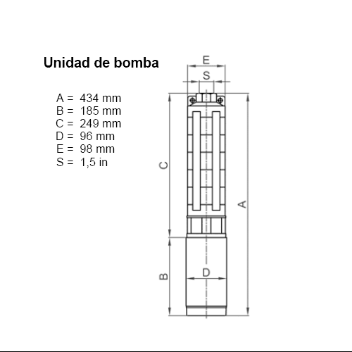 Bomba Sumergible Solar Lorentz PU150 C-SJ5-4 6,1 m³/h 12m Centrífuga