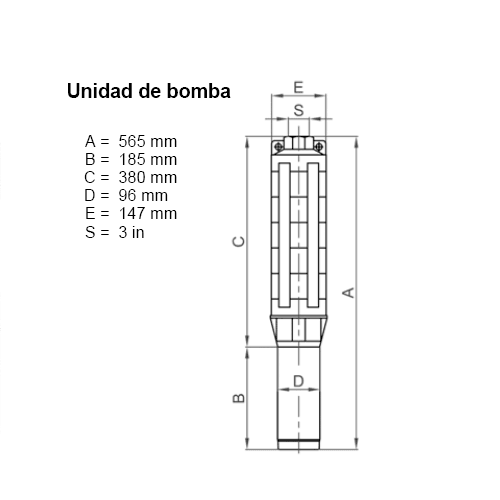Bomba Solar Sumergible Lorentz PU1800 C-SJ42-1 53m³/h 8m Centrífuga