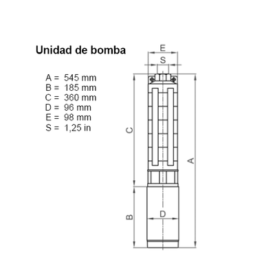 Bomba Sumergible Solar Lorentz PU200 C-SJ3-9 3,3 m³/h 35m Centrífuga