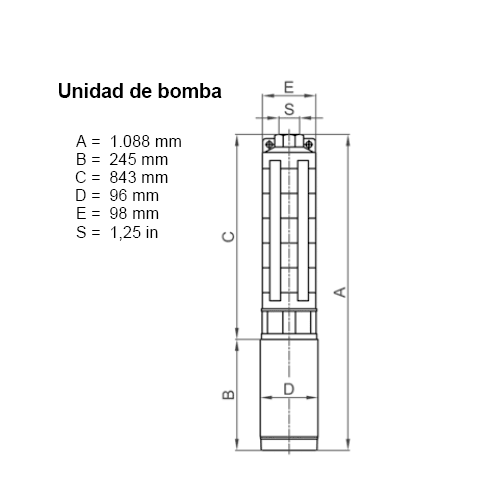 Bomba Solar Sumergible Lorentz PU4000 C-SJ3-32 4,2m³/h 220m