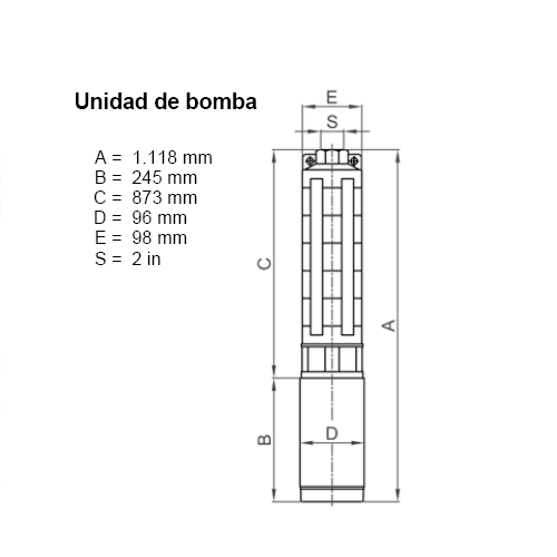 Bomba Solar Sumergible Lorentz PU4000 C-SJ8-15 13m³/h 80m