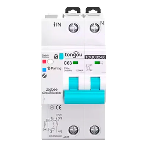 Magnetotérmico Inteligente Tongou 2P TOQCB2-80 1-63A Curva C Zigbee