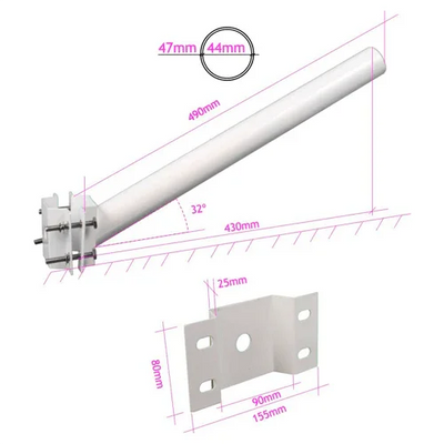 Soporte Farola Solar Blanco 47mm Poste o Pared JND-77861