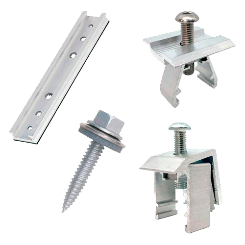 Estructura Aluminio Coplanar Chapa 3 Paneles con Microrail