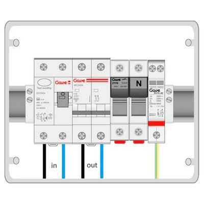 Caja Protecciones AC Monofásico GAVE ACM25SDA 5.8kW 25A 30mA