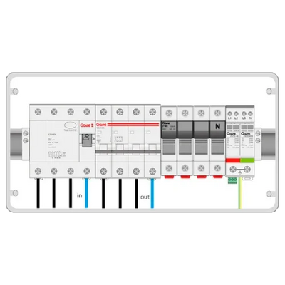 Caja Protecciones AC Trifásico GAVE ACT16SDA 11kW 16A 30mA