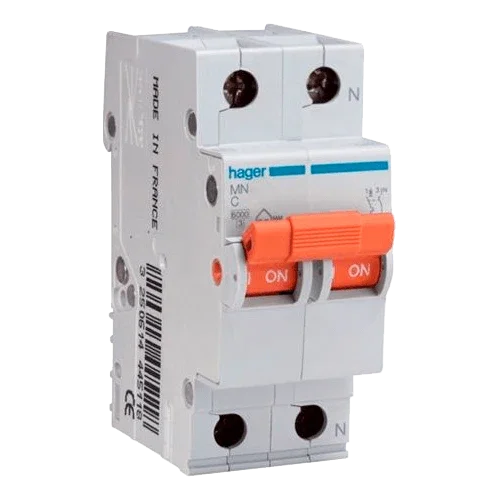 Magnetotérmico Hager 1P+N 20A curva C | 6kA | 230V