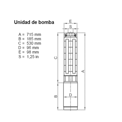 Bomba Solar Sumergible Lorentz PU1800 C-SJ3-18 4m³/h 80m Centrífuga