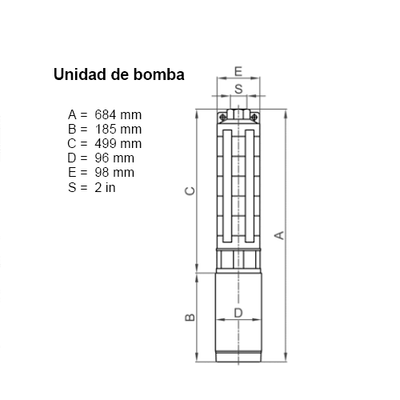 Bomba Solar Sumergible Lorentz PU1800 C-SJ8-7 13m³/h 40m Centrífuga