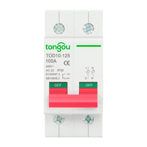 Magnetotérmico 2P 400V 100A Tongou TOD10-125