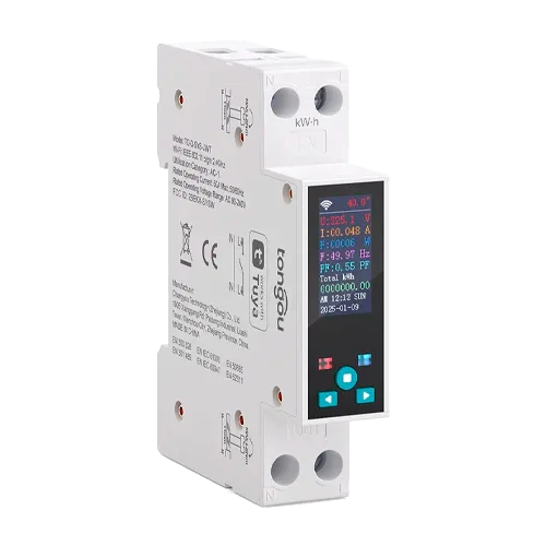 Disyuntor Inteligente WiFi TUYA 1P 50A TO-Q-SYS-JWT con LCD y Medidor